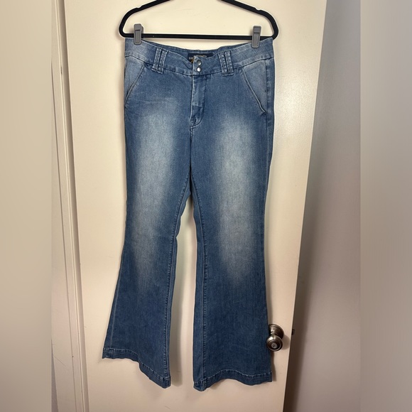 Lucky Brand Vintage? Y2K Kick Flare Cotton Flap Back Pockets Trouser Jeans 10/30 - Picture 3 of 16